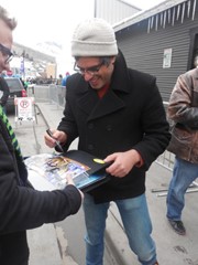 signing photo