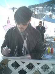 signing photo