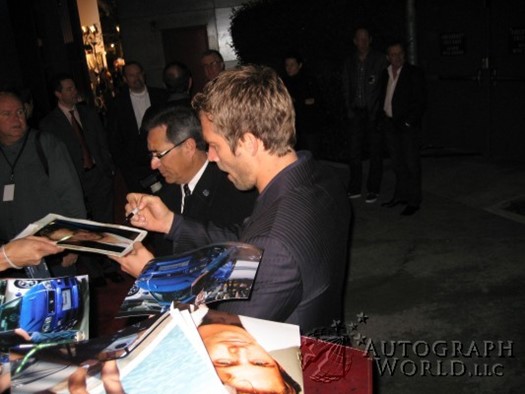 Paul Walker autograph