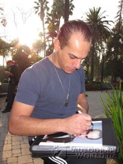 signing photo