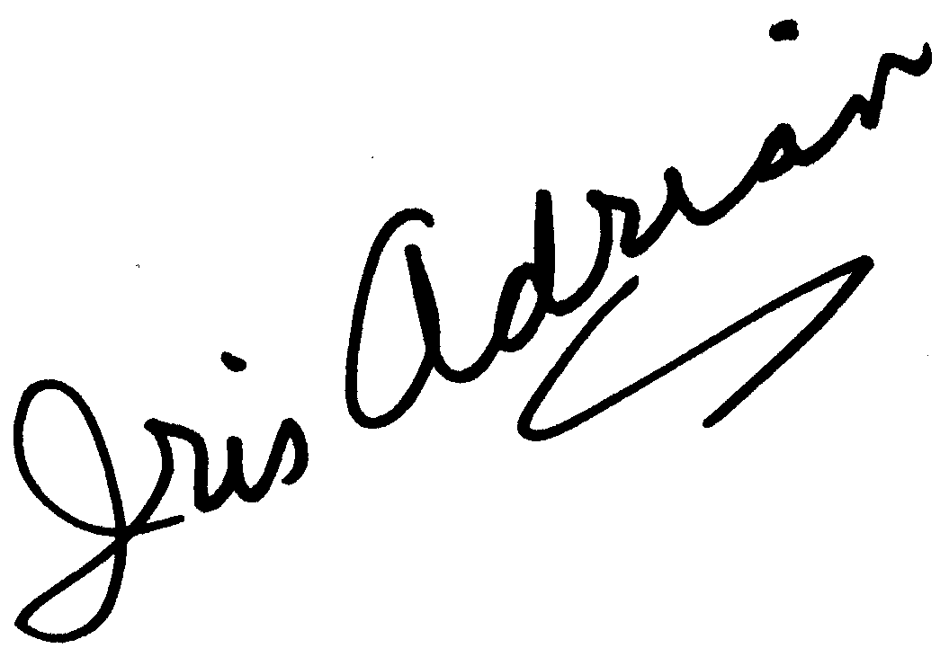 Iris Adrian autograph facsimile