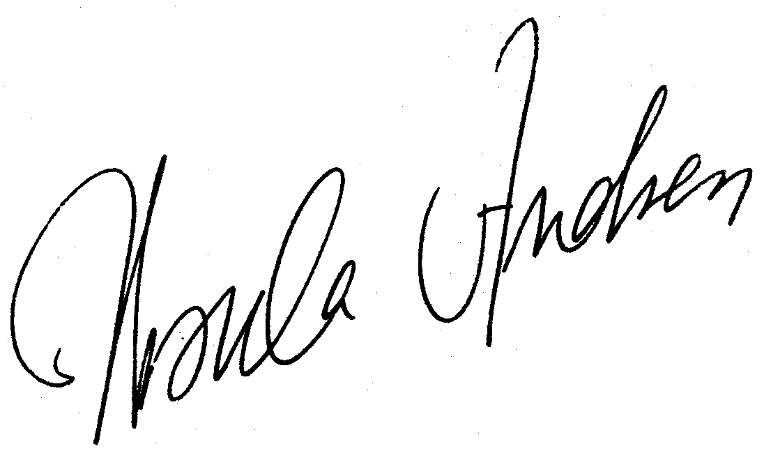 Ursula Andress autograph facsimile