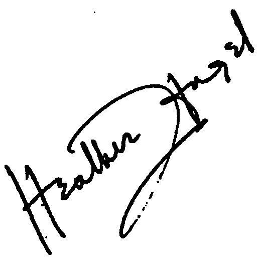 Heather Angel autograph facsimile