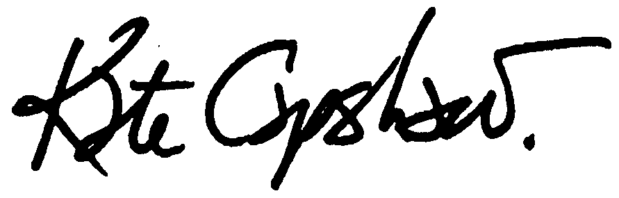 Kate Capshaw autograph facsimile