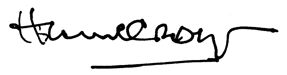 Hume Cronyn autograph facsimile