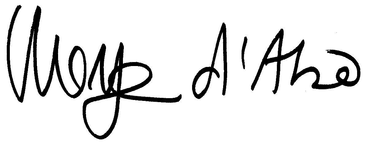 Maryam D'Abo autograph facsimile