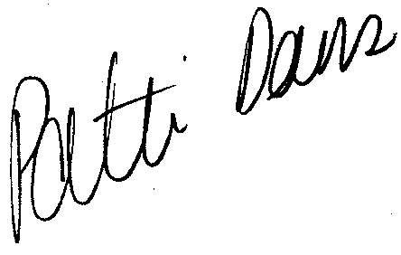 Patti Davis autograph facsimile