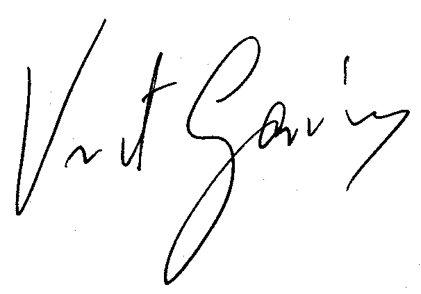 Vincent Gardenia autograph facsimile