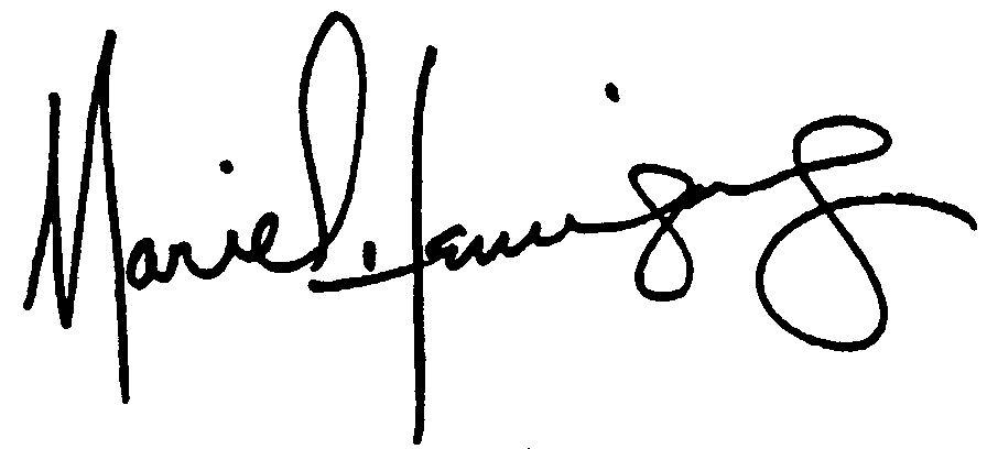 Mariel Hemingway autograph facsimile