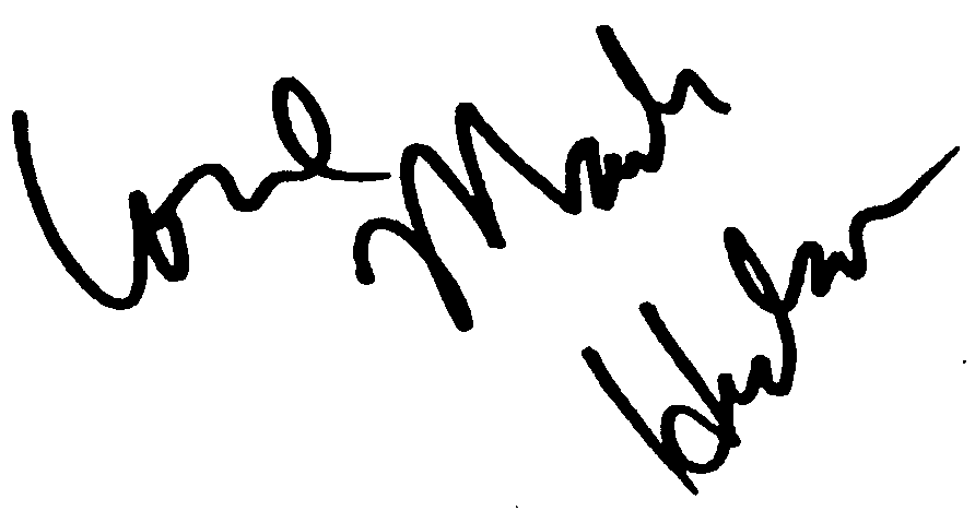 Mark Hudson autograph facsimile