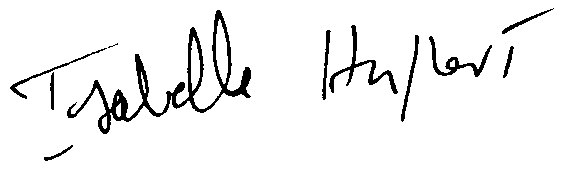 Isabelle Huppert autograph facsimile