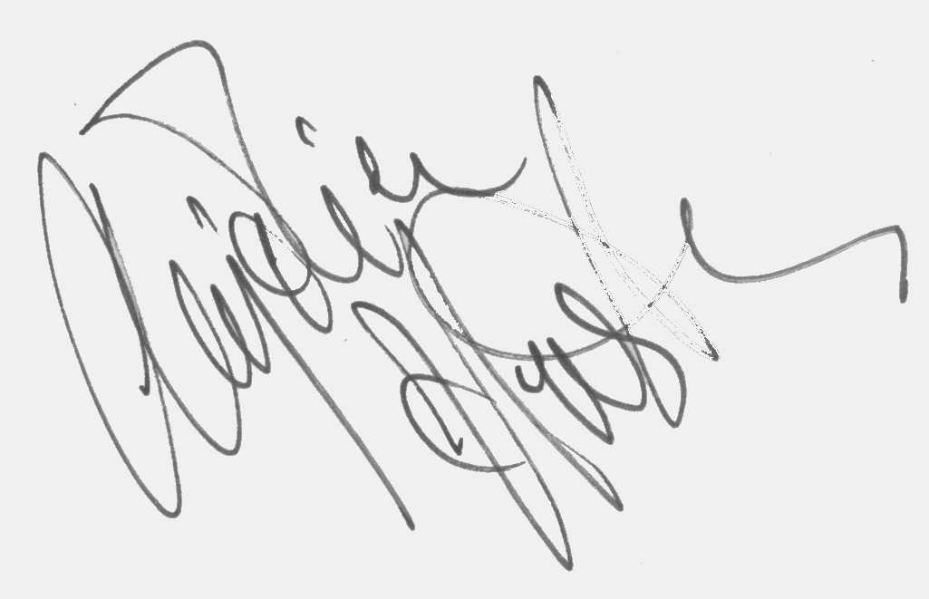 Anjelica Huston autograph facsimile
