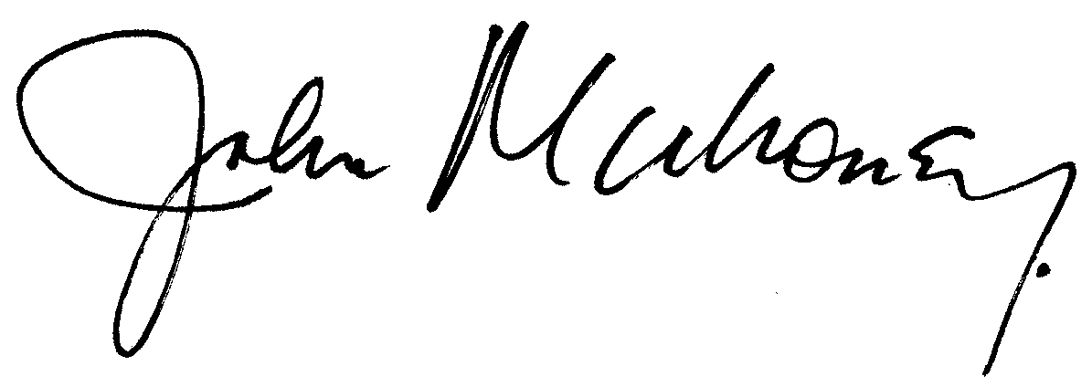 John Mahoney autograph facsimile