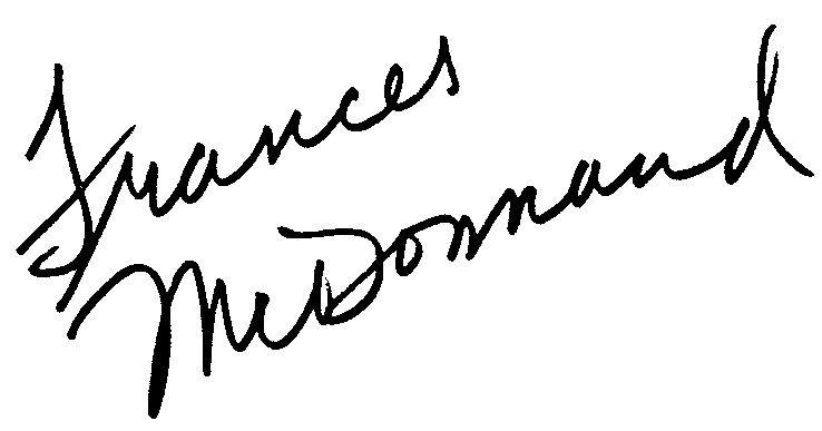 Frances McDormand autograph facsimile