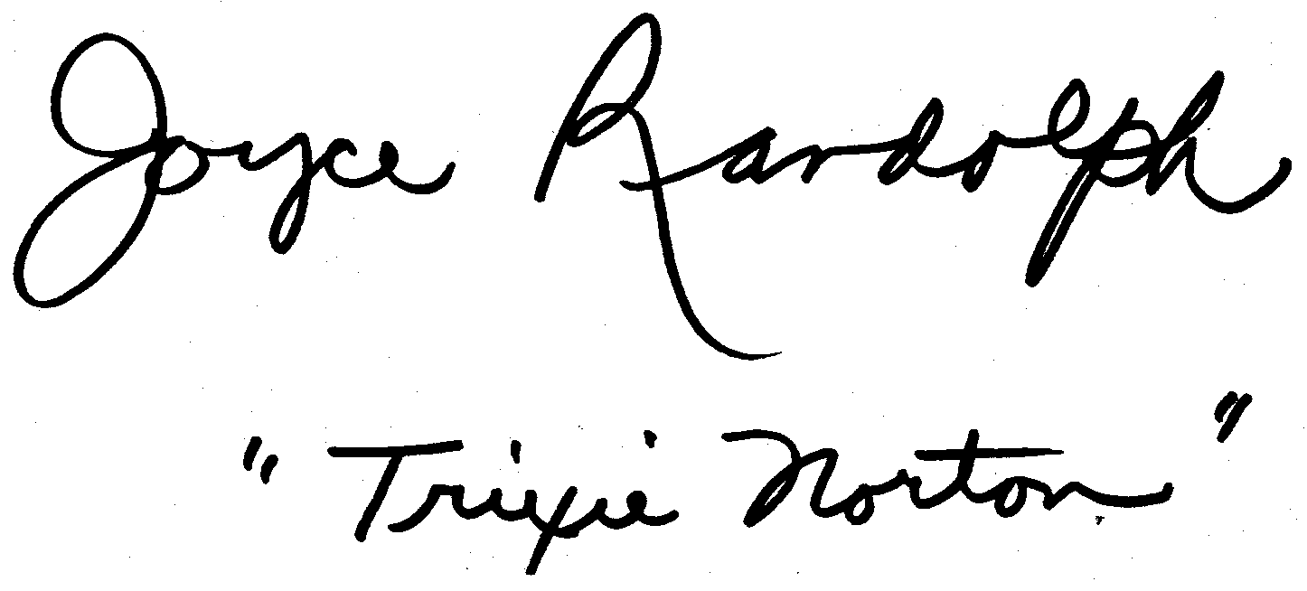 Joyce Randolph autograph facsimile