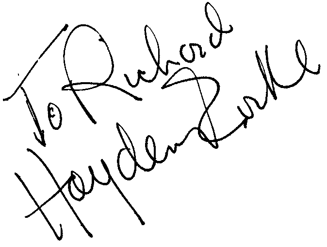 Hayden Rorke autograph facsimile