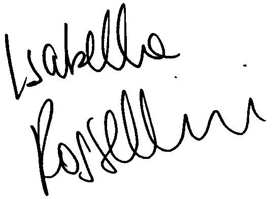 Isabella Rossellini autograph facsimile