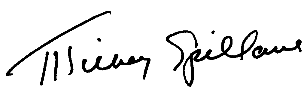 Mickey Spillane autograph facsimile