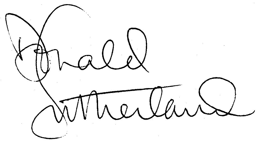 Donald Sutherland autograph facsimile