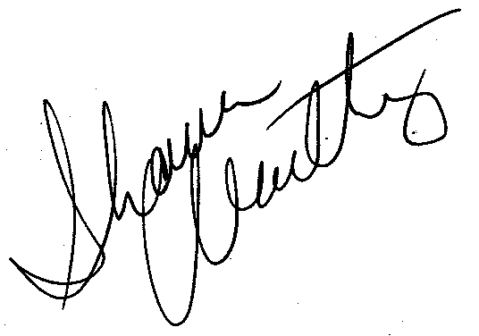 Shawn Weatherly autograph facsimile