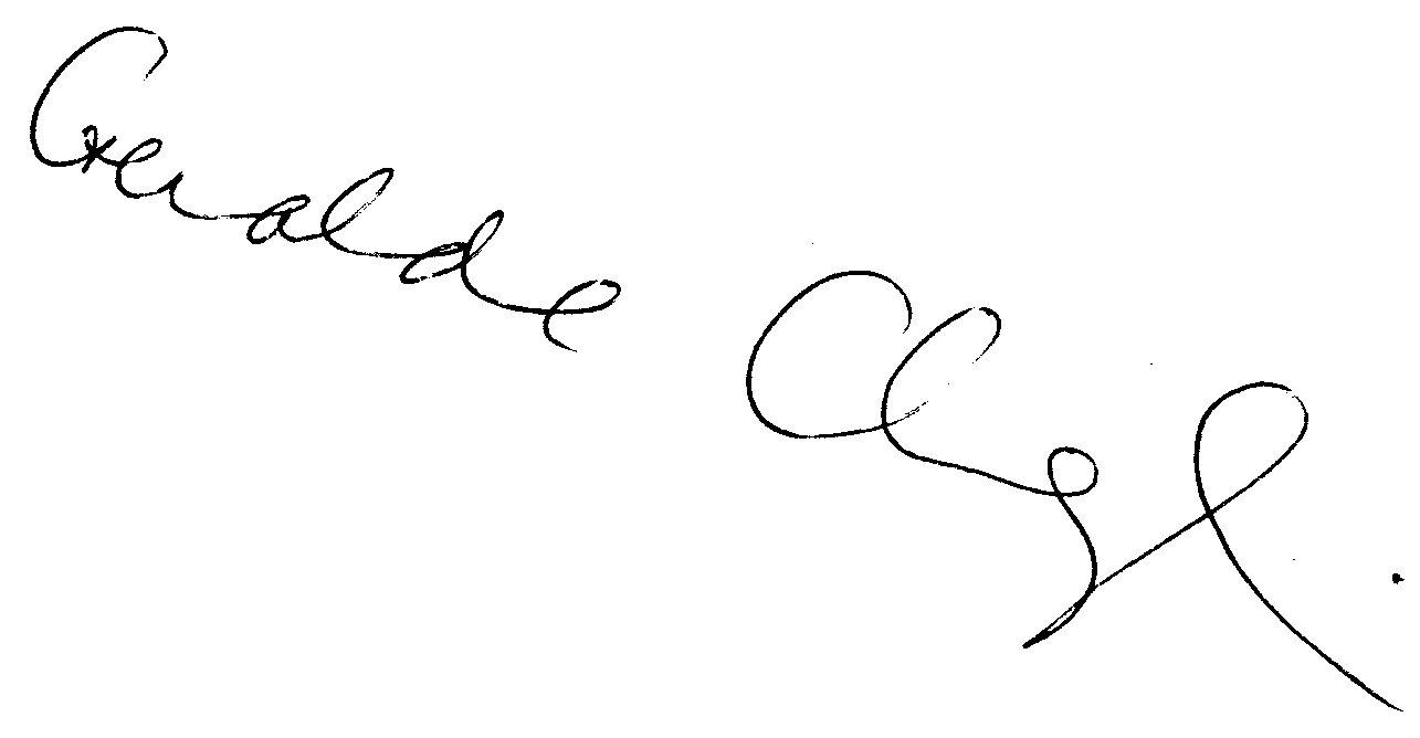 Geraldine Chaplin autograph facsimile