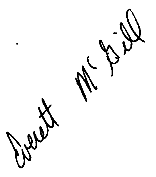 Everett McGill autograph facsimile
