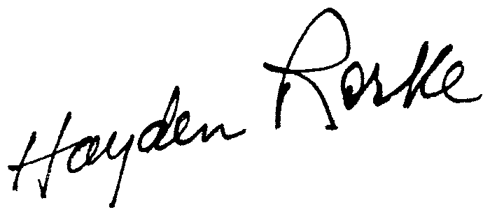 Hayden Rorke autograph facsimile